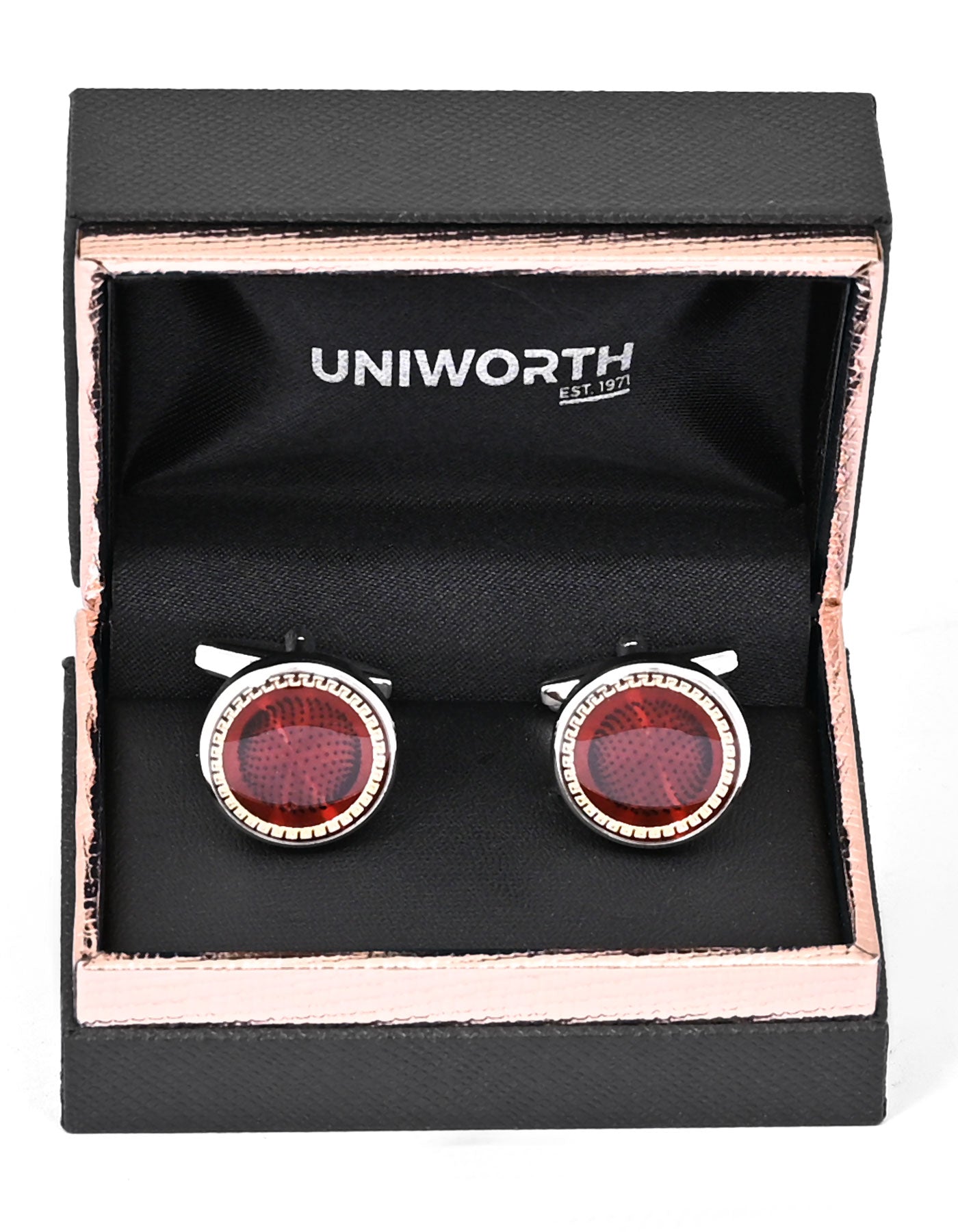Maroon Circle Cufflink