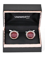 Maroon Circle Cufflink