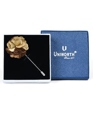 Golden Floral Coat Lapel Pin