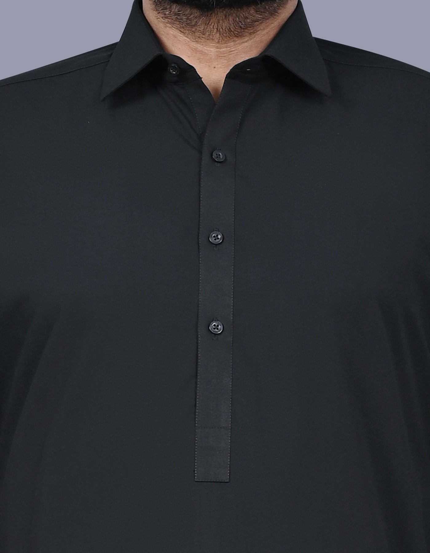 Black Plain Kameez Shalwar KS2536R-S