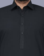 Black Plain Kameez Shalwar KS2536R-S