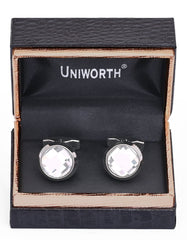 White Circle Cufflink