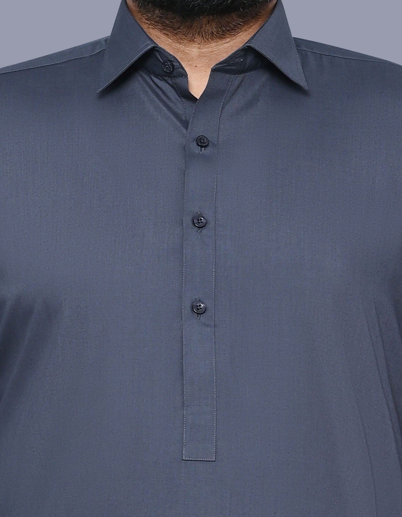 Grey Plain Kameez Shalwar KS2529R-S