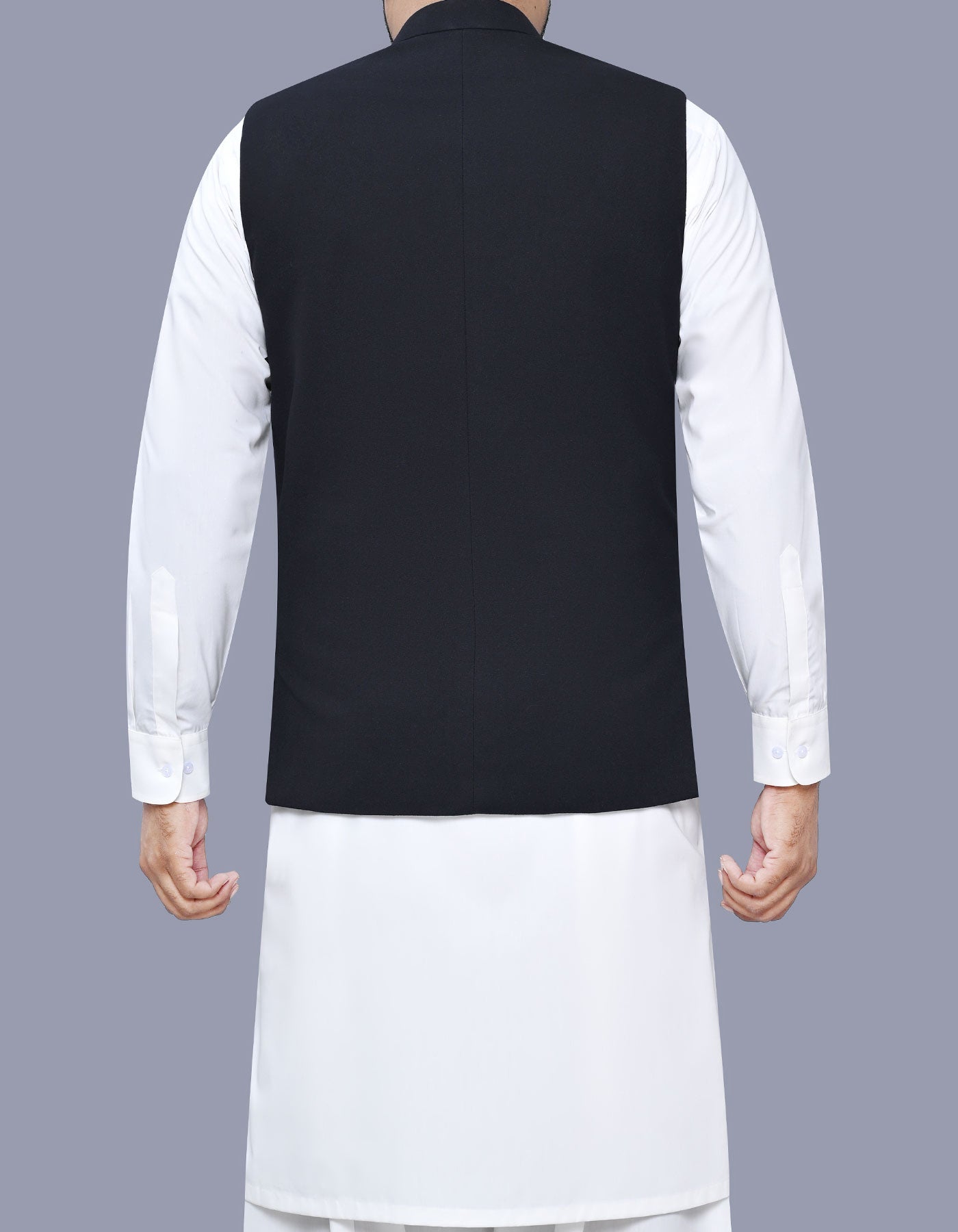Black Plain Waist Coat WC2519-3S-40