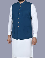 Blue Plain Waist Coat WC2517-4S-38