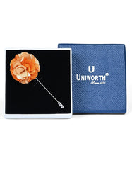 Peach Floral Coat Lapel Pin
