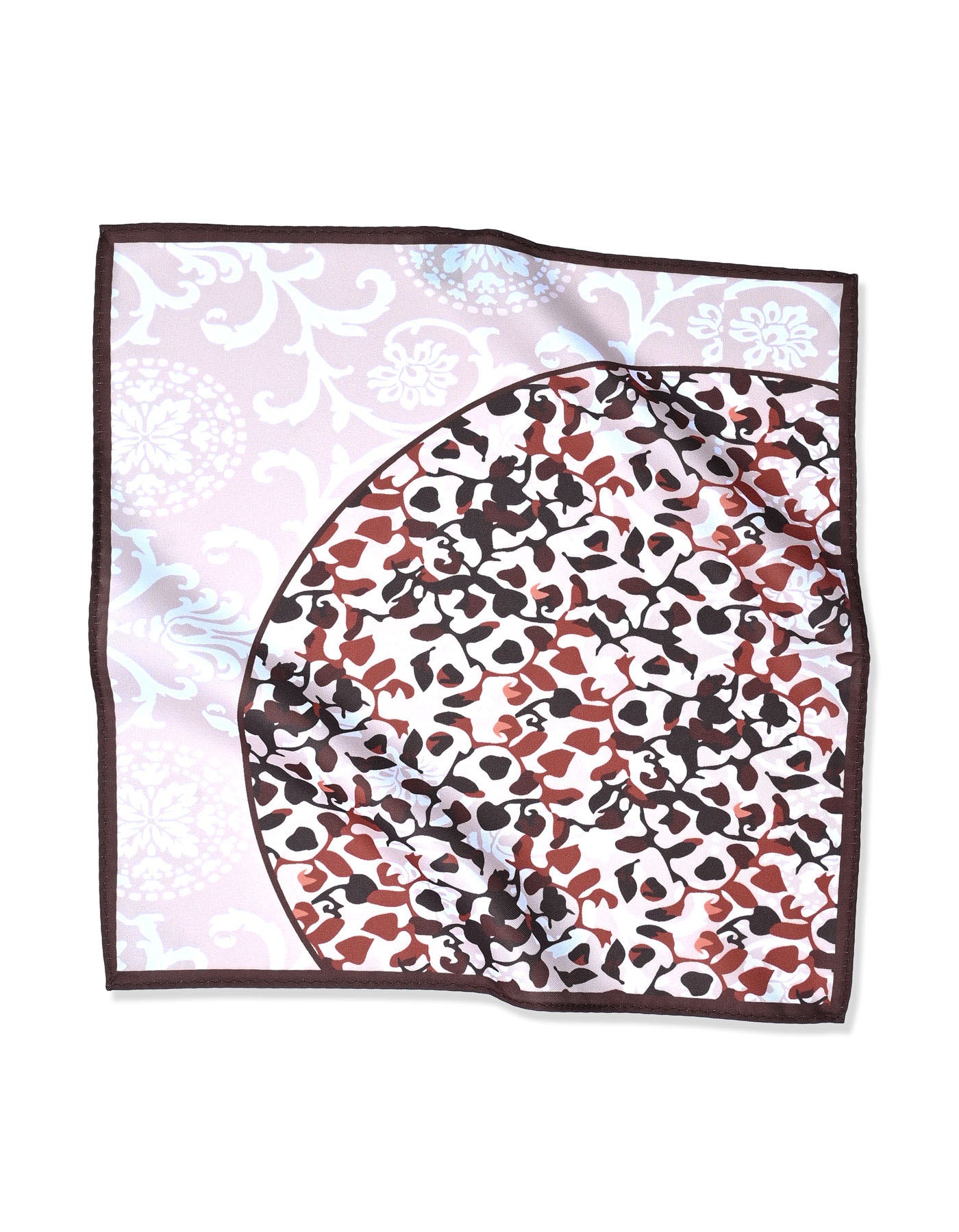 Brown Floral Pocket Square