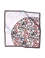 Brown Floral Pocket Square