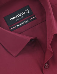 Plain Maroon Tailored Smart Fit Shirt FS1646-1SF-15