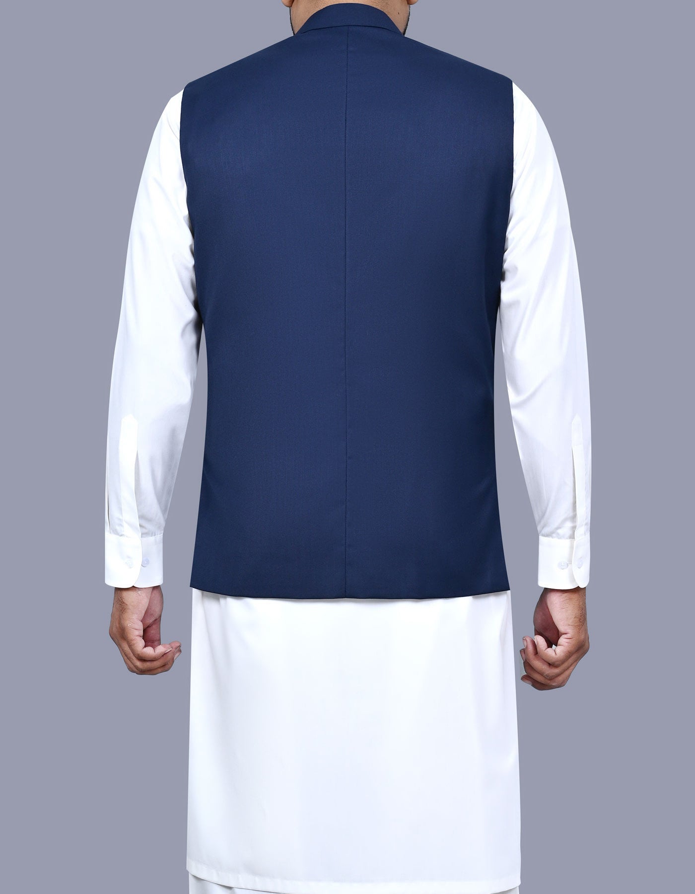 Blue Plain Waist Coat WC2517-1S-40