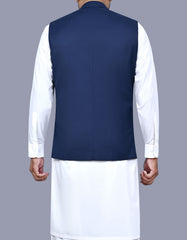 Blue Plain Waist Coat WC2517-1S-40
