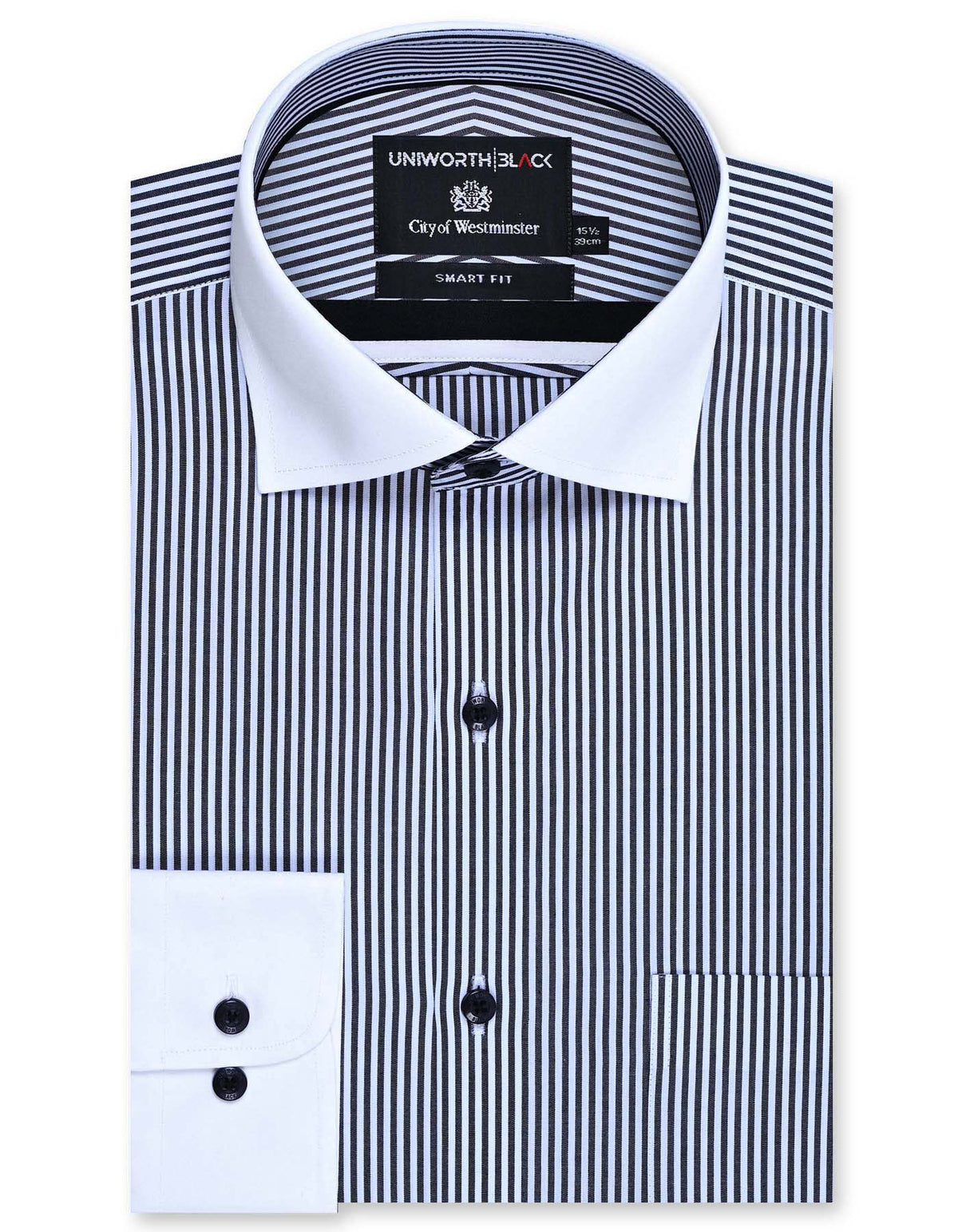 Stripe Black Tailored Smart Fit Shirt FS2874-1SF-14.5