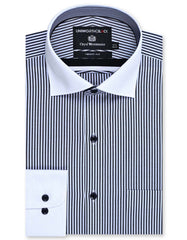 Stripe Black Tailored Smart Fit Shirt FS2874-1SF-14.5