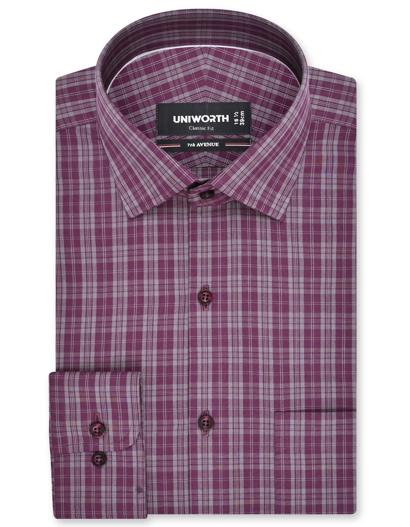 Check Maroon Classic Fit Shirt FS1160RF-14.5