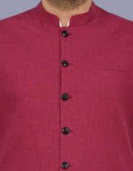 Maroon Texture Waist Coat WC2605C-36