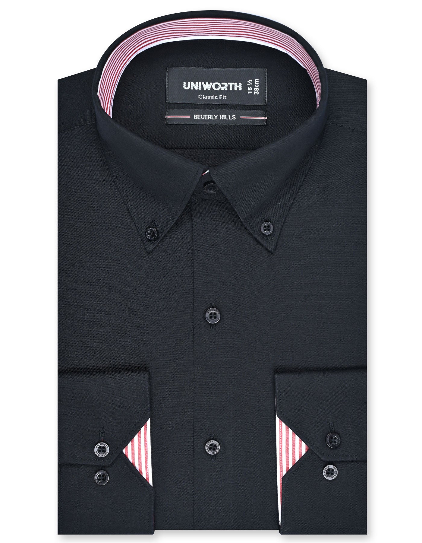 Plain Black Classic Fit Shirt FS1407-4RF-14.5