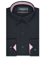 Plain Black Classic Fit Shirt FS1407-4RF-14.5