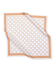 Beige Geometric Pocket Square