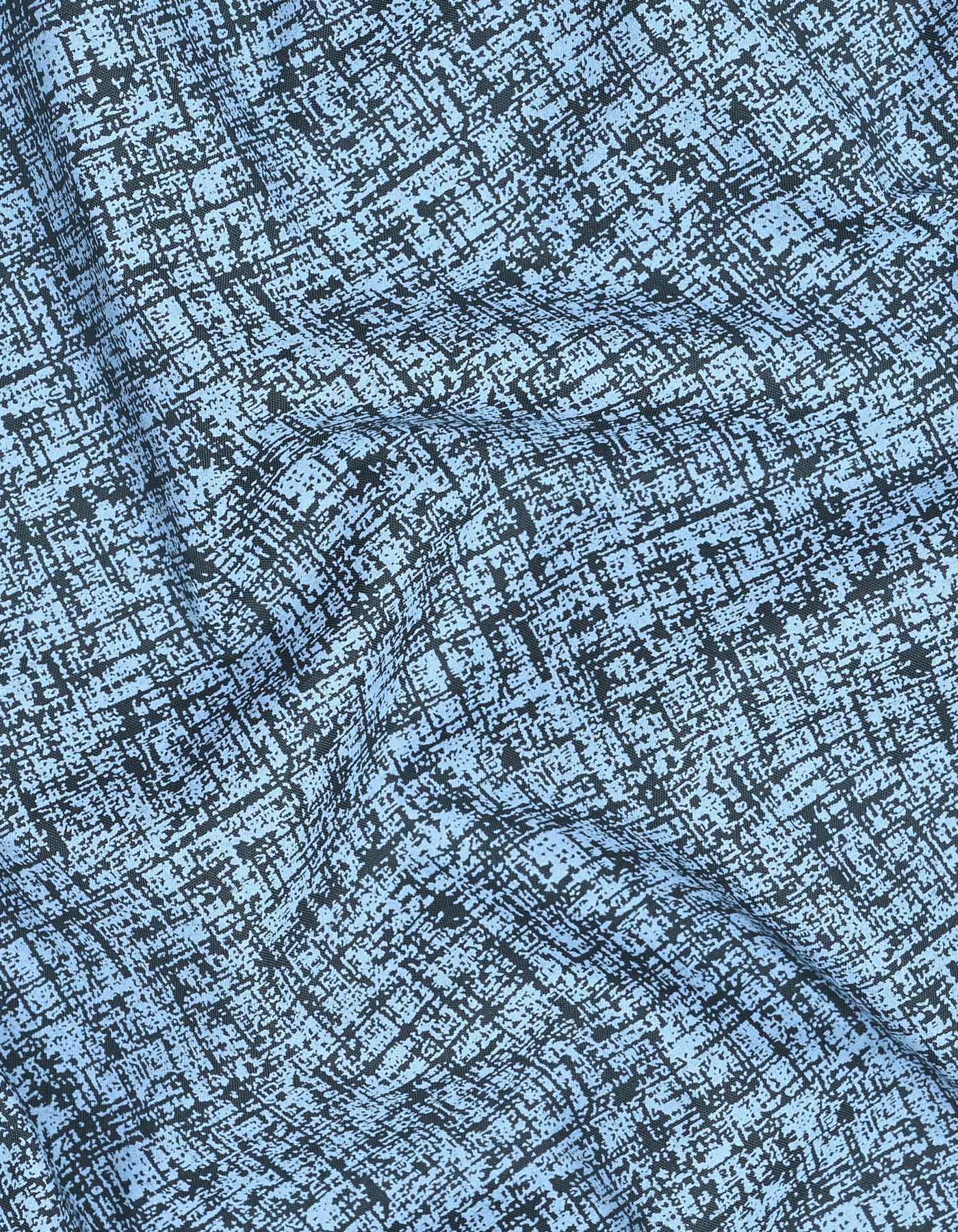 Printed Blue Tailored Smart Fit Shirt FS833-1SF-16