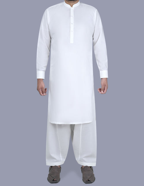 Off White Plain Smart Fit Kameez Shalwar