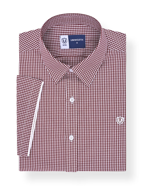 Red Check Regular Fit Casual Shirt