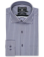 Stripe Grey Tailored Smart Fit Shirt FS2884-1SF-14.5