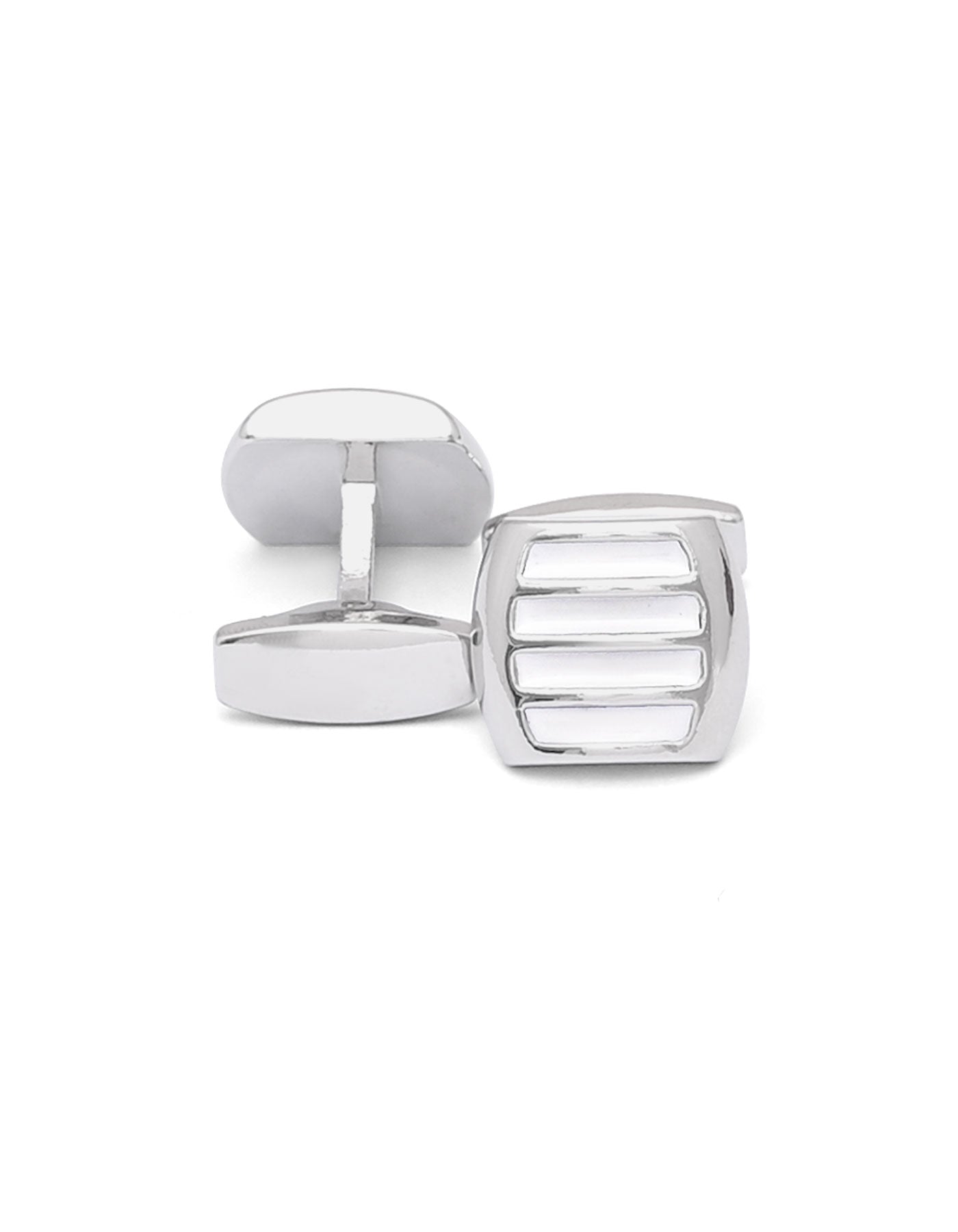 White Geometric Cufflink