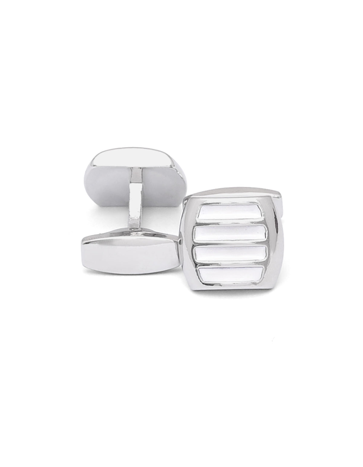 White Geometric Cufflink