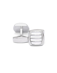 White Geometric Cufflink