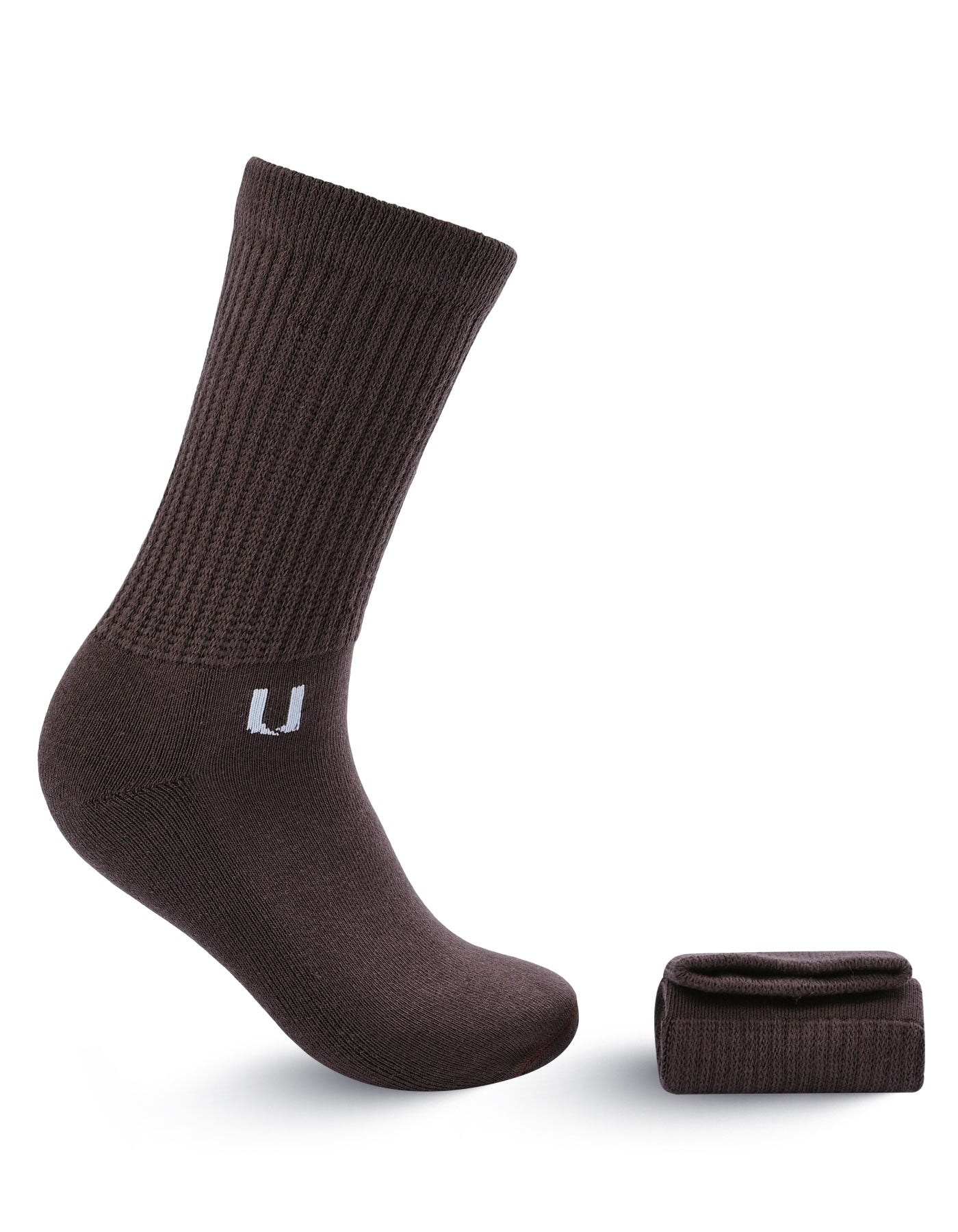 Brown Self Plain Medicated Socks