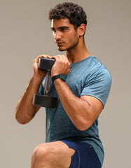 Teal Half Sleeves Gym Tee FGT2429-L