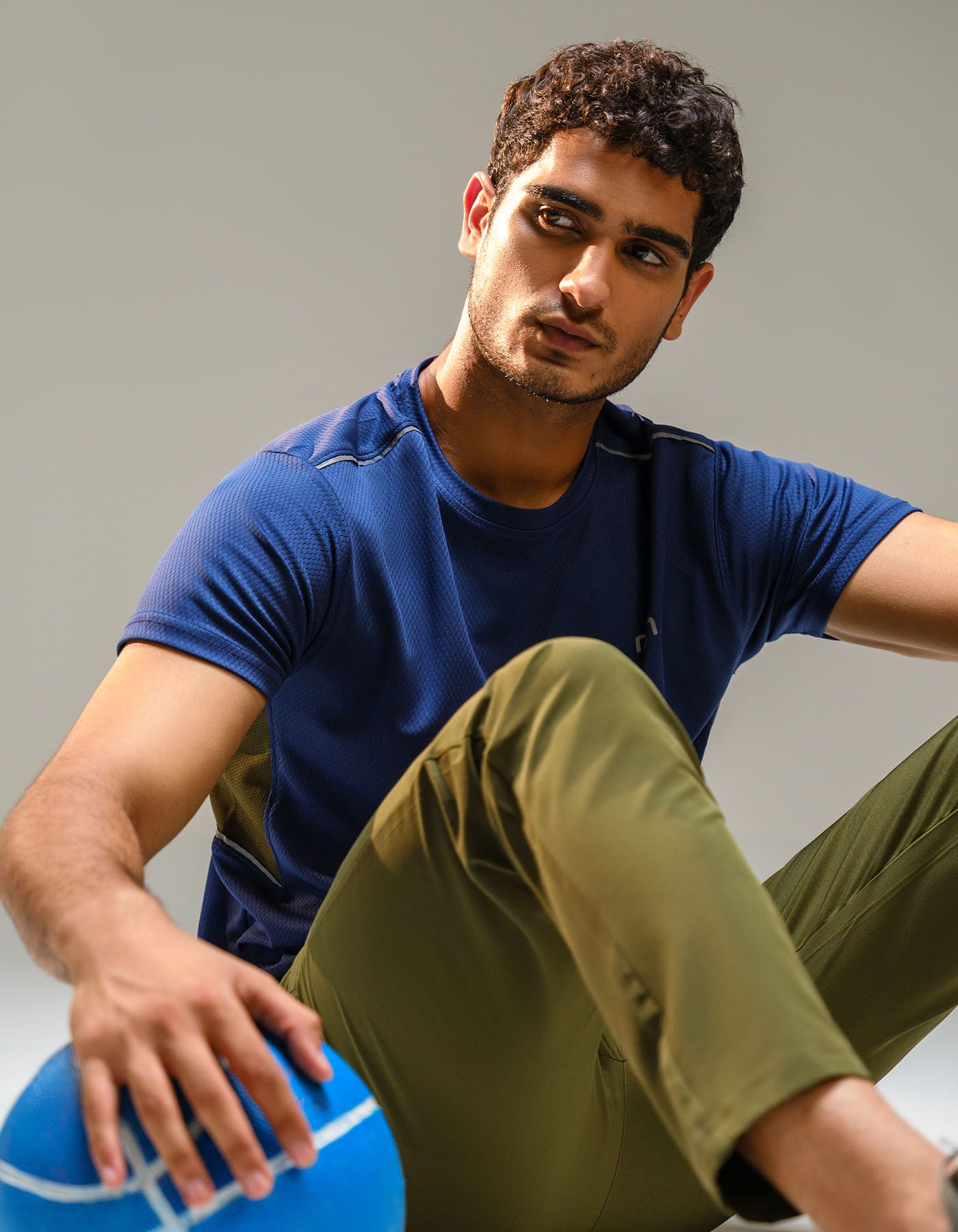 Navy Half Sleeves Gym Tee FGT2422-M