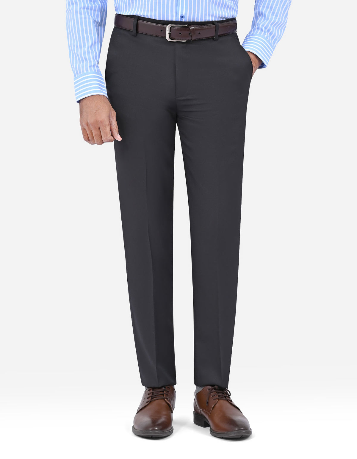 Black Plain Formal Trouser Tailored Smart Fit FT557-1S-30