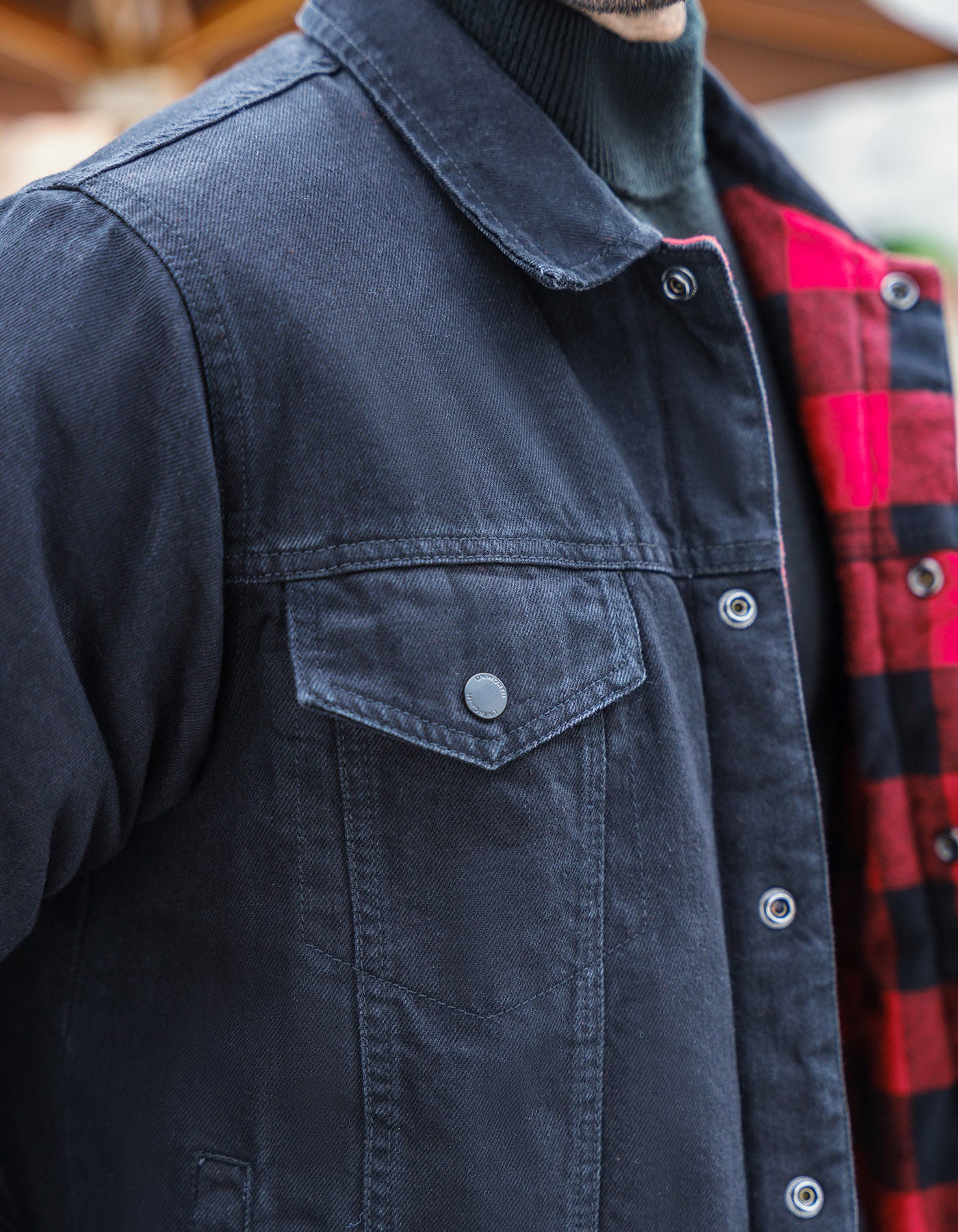 Black Reversible Trucker Jacket