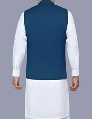 Blue Plain Waist Coat WC2517-4C-40