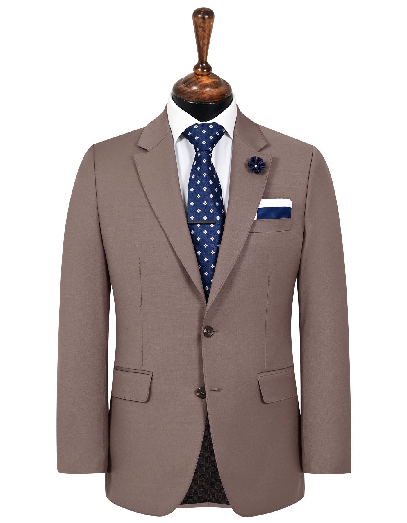 D Khaki Plain Suit ST2609-5S-34