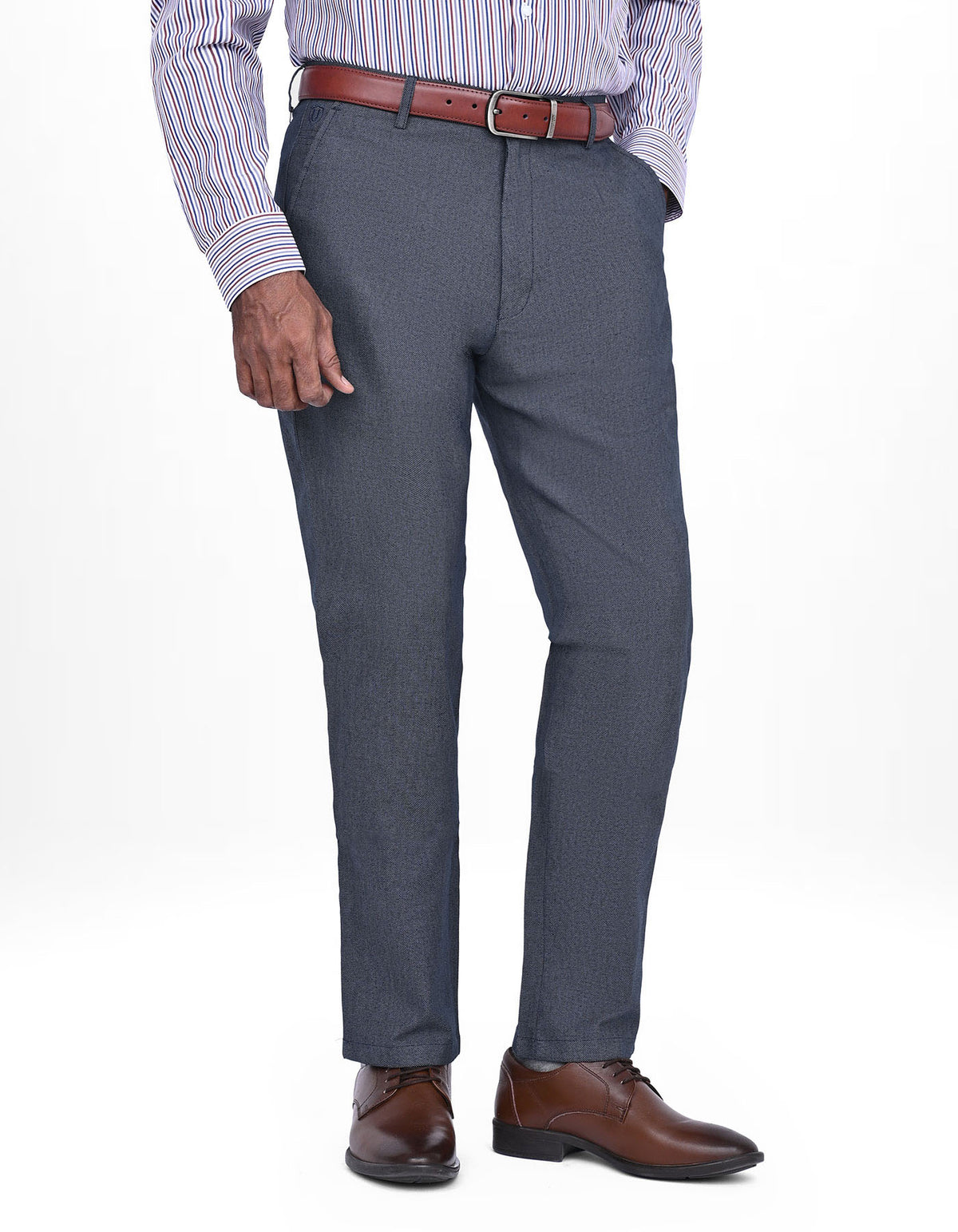 Navy Smart Fit Cotton Trouser FTC2553S-32