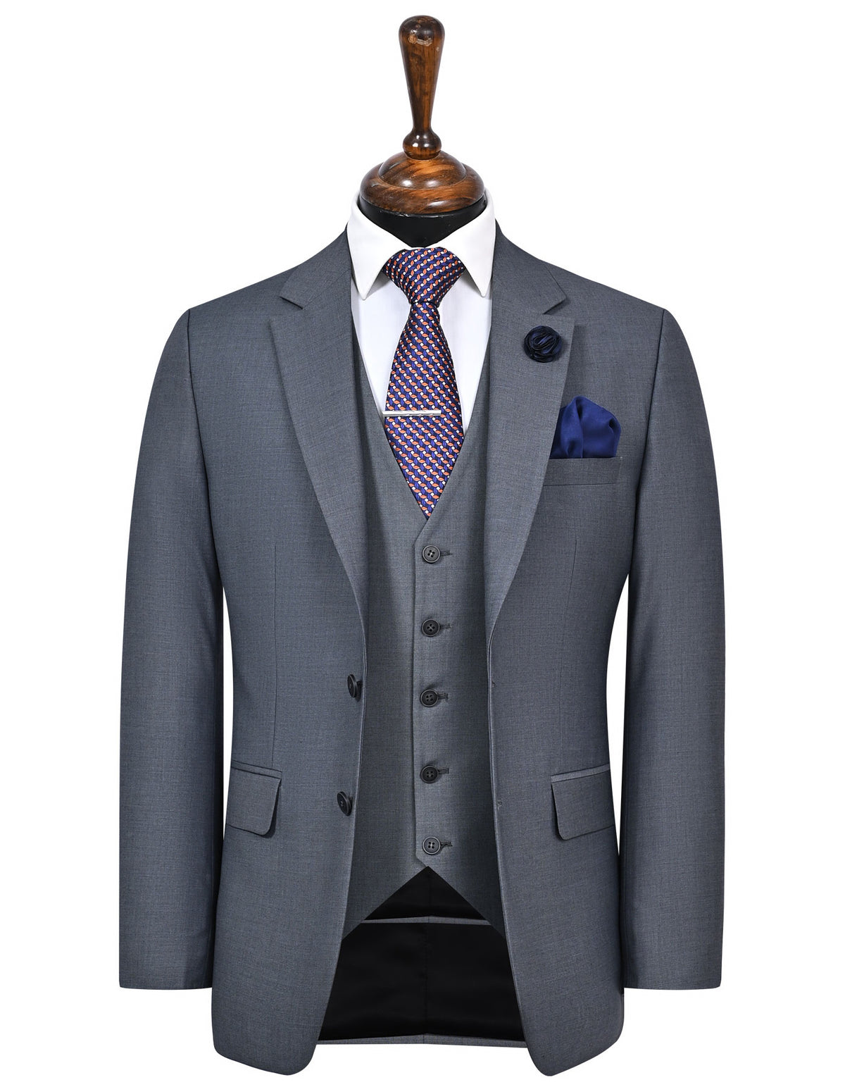 M Grey Plain Suit ST2731C-44