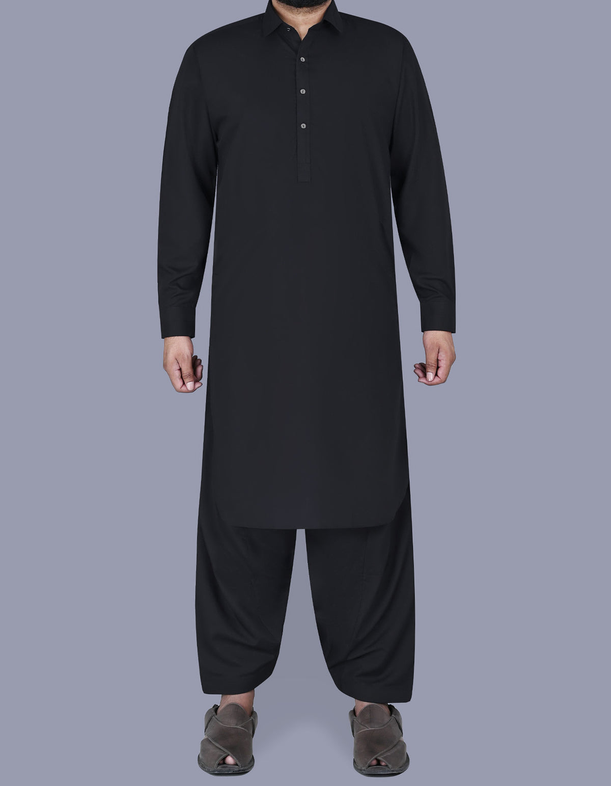 Black Plain Kameez Shalwar KS2530R-XS