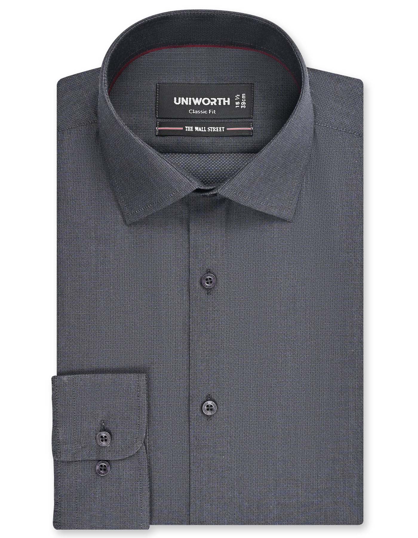 Self Grey Classic Fit Shirt FS20459RF-14.5