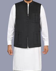 Black Plain Waist Coat WC2620S-34