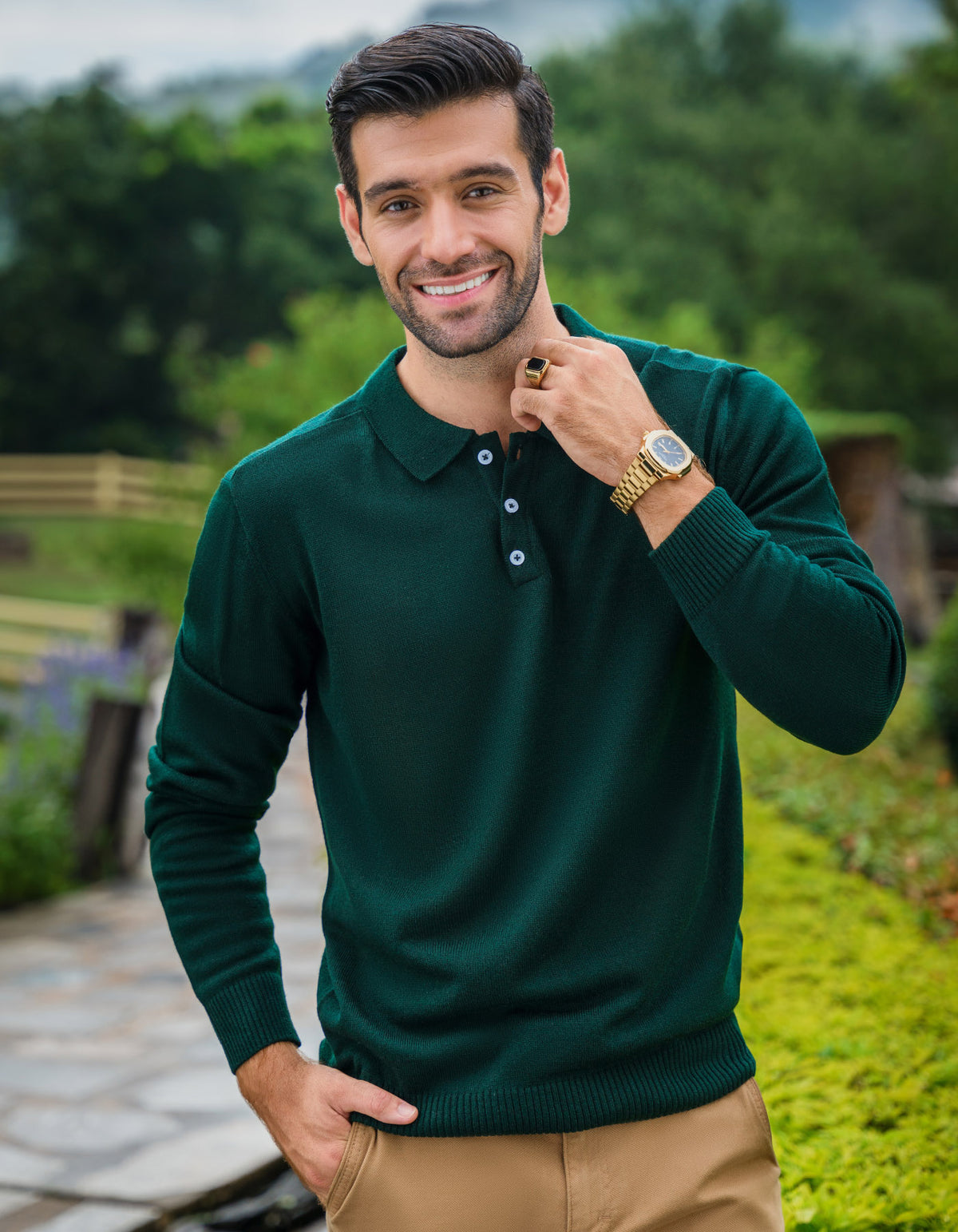 Green Plain Pull Over SFA2410-1-S