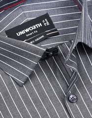 Stripe Charcoal Tailored Smart Fit Shirt FS2827SF-15