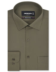 Plain Army Green Tailored Smart Fit Shirt FS1657-2SF-14.5