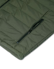 Olive Plain Mock Neck Puffer Jacket