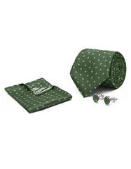 Green Geometric Cufflink Tie Set