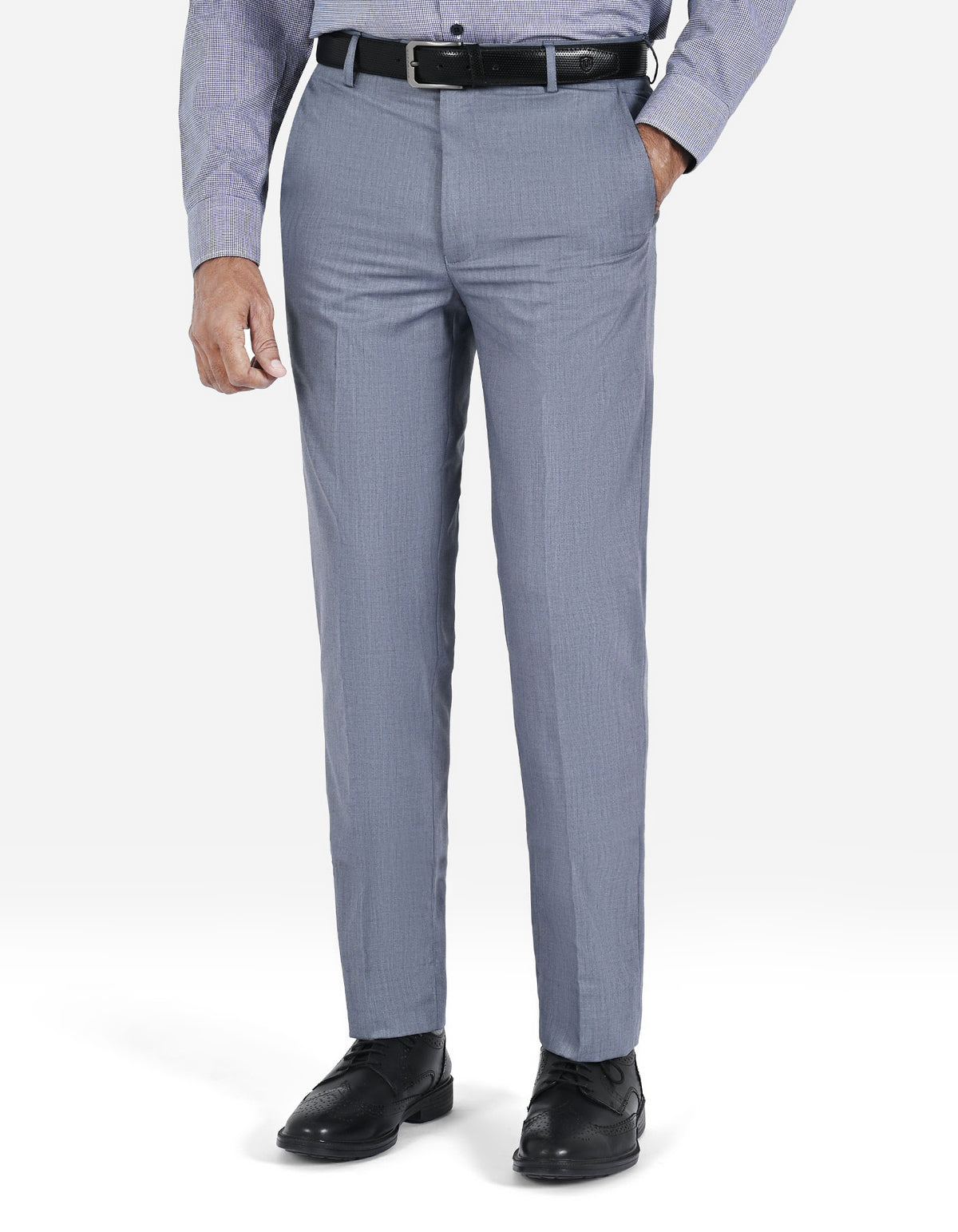 Grey Plain Formal Trouser Tailored Smart Fit FT572-1S-30