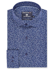 Printed Navy Classic Fit Shirt FS870-1RF-14.5
