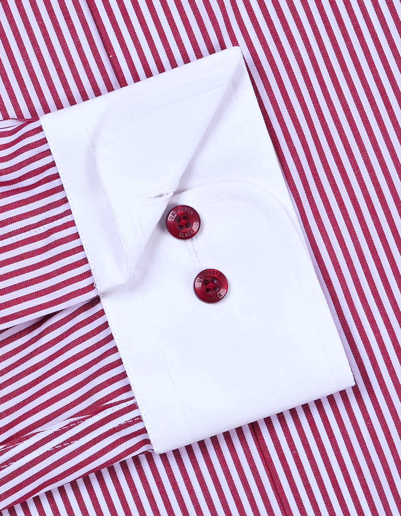 Stripe Maroon Classic Fit Shirt FS2872-2RF-15.5