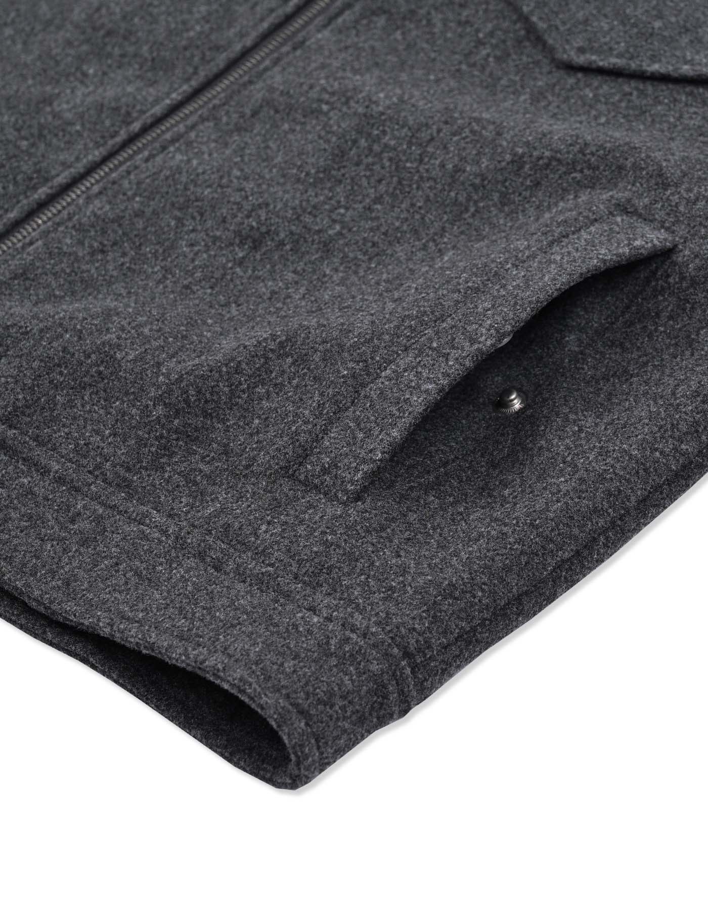 Heather Grey Plain Aviator Jacket